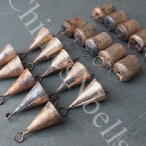 Recycled Iron Rustic Tin Bells 2&quot; Height Bronze Color Wind chime Bells  Indian Metal Crafts  60 Pieces Lot