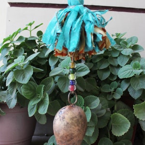 Rustic Iron Metal Cow Bell Hanging Chime Decoration 44 cm Height Outdoor Indoor Garden Boho theme Home Décor.