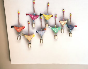 Set of 2 Indian Traditional Door Hanging 5 Wooden Birds Tota Parrot String with Bell at ₹ 112/piece | Pooja Accessories in Thane | ID: 2850786343655