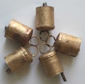 Vintage Iron Cow Bells, Bronze Finish, Handmade, Set of 12 (2 Inches)