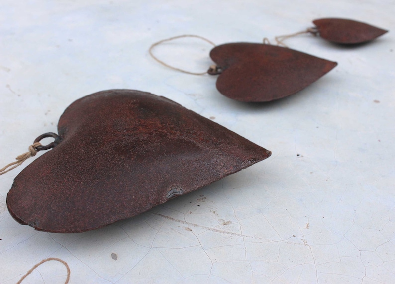 Antique Rustic Metal Heart Wall Hanging Ornaments Gifts Etsy