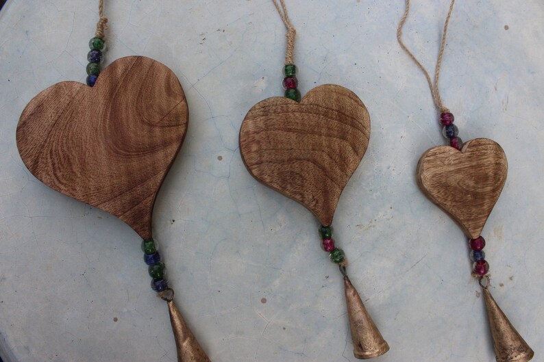 Wooden Heart Wall Hanging Ornaments Gifts Decorative Etsy