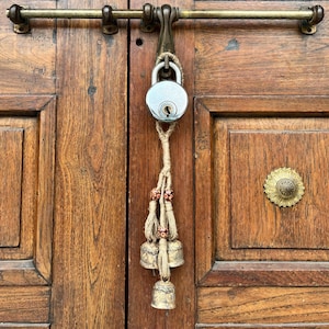 Vintage Bells for Door Knob Protection , Witch Protection Bell Door Hanger for Front Door Witchcraft Décor , Housrwarming