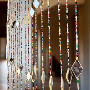 Bohemian Home Décor Ornaments , Glass Beads , Doorways Beads , Bell Strings , Glass Beads Strands , Suncatcher , Beaded String Curtain 40&quot; H