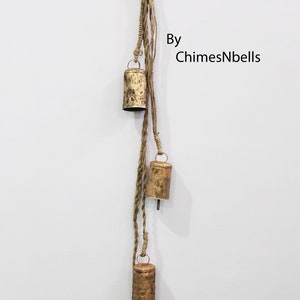 Rustic Iron tin bells hanging wind chime decoration for garden , outdoor , yard and patio decoration , Height 90 cm