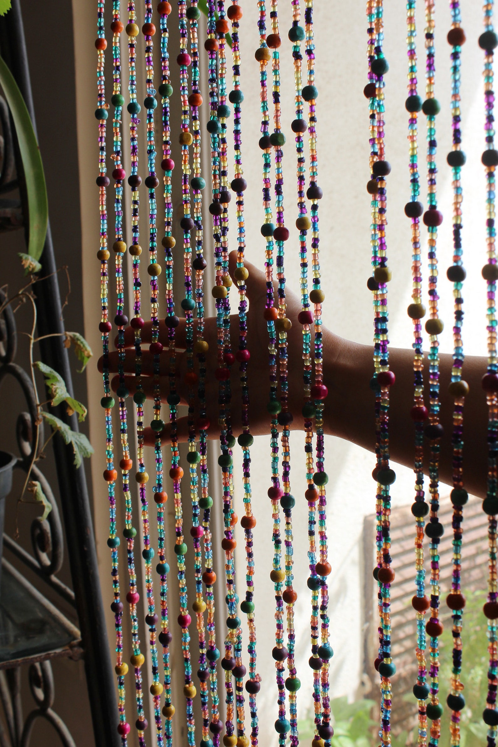 Bohemian Hippy Beaded Curtain for Doorways Multicolour Glass Etsy UK