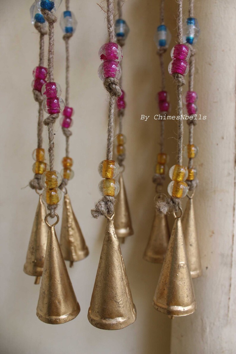 Handmade Metal Wind Chime Garden Outdoor Indoor Patio Ornaments Indian Crafts Outdoor Chimes Farmhouse Patio Décor - Thumbnail 2