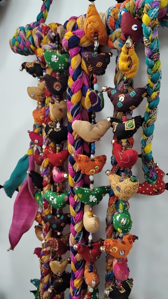 Recycled Silk Sari Fabric Wall Hanging , Bohemian Home Décor Wall