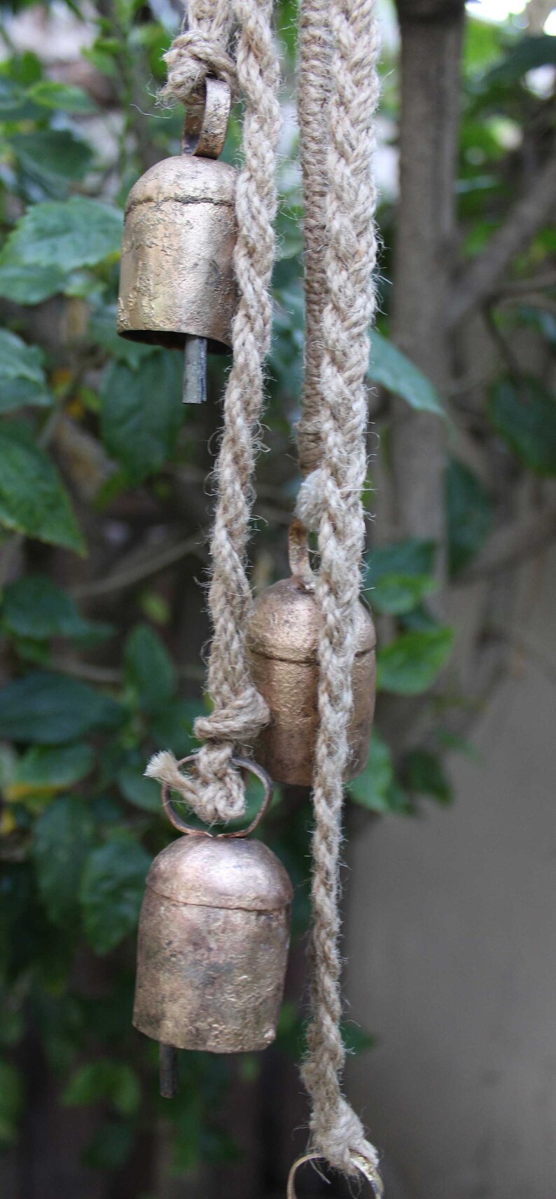 4 Vintage Bells Hanging Chime Mobile String Decoration 62 Cm Etsy