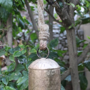 Recycled Iron Cow Bell 8&quot; Height Antique Look Indian Metal Craft Gold Color