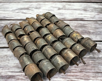 Shabby Chic Rustic Rounded Top Iron Tin Vintage Cow Bells  2" Inch Height Set of 18 Pcs Craft Bells, Wedding Favors, X-Mas Tree Decoration