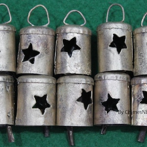 Rustic Iron Metal Star Bell Gold Brass Bells 2.5&quot; Height Handmade Indian Metal Crafts 25 Pieces