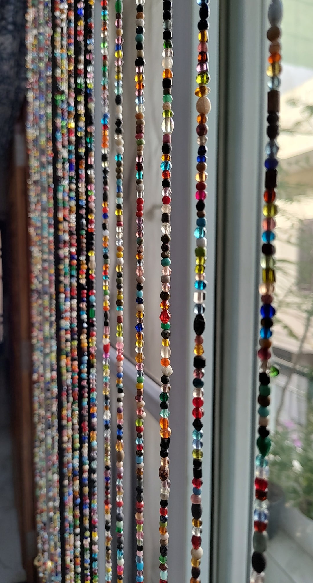 Bohemian Glass Bead Curtain, Hippie Doorway Bell String