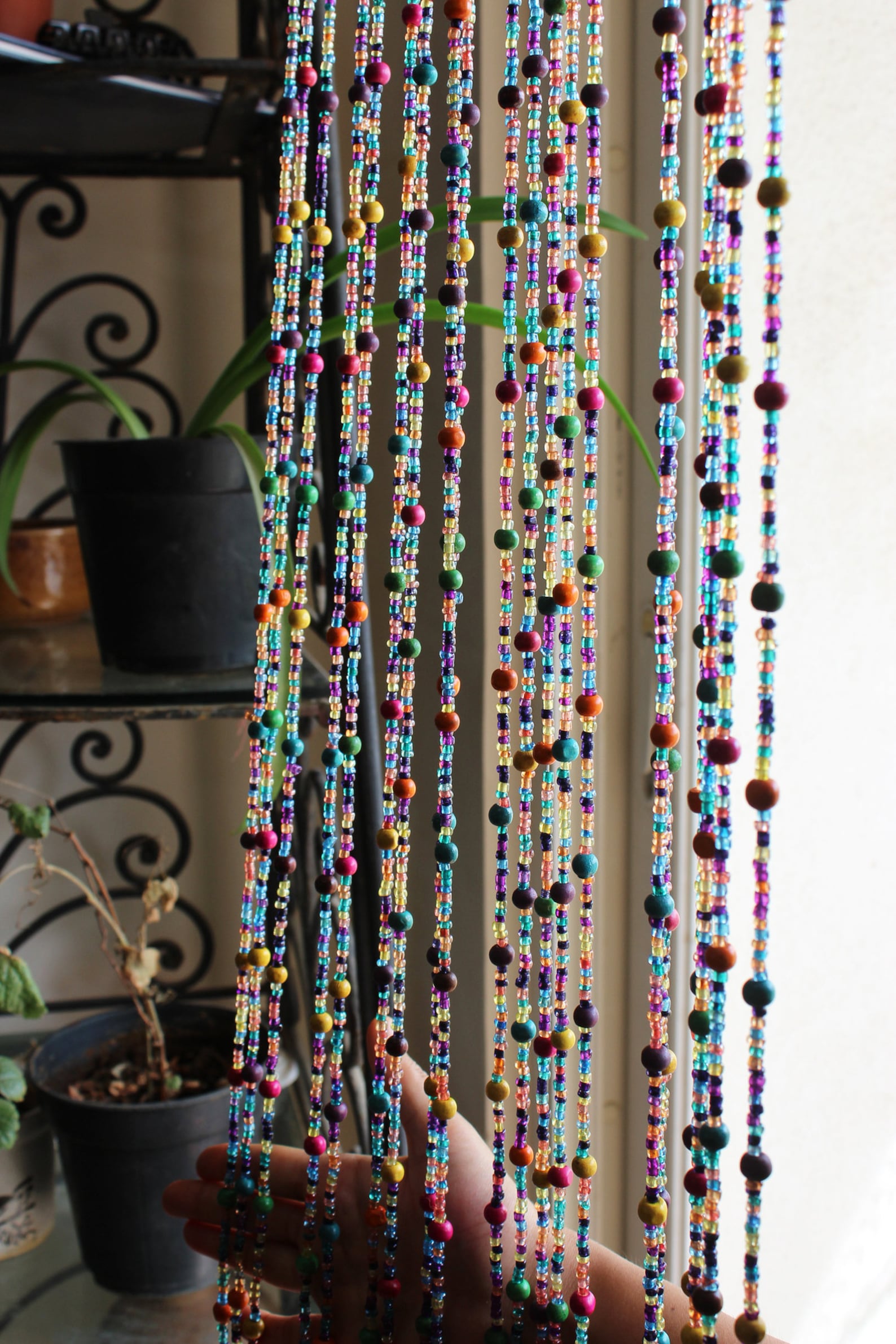 Bohemian Hippy Beaded Curtain for Doorways Multicolour Glass Etsy UK