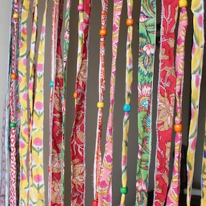 Handmade 100%Cotton Bohemian Hippie Beaded Window Curtain Multicolour Boho Rod Pocket Front Door Decor Curtains image 6