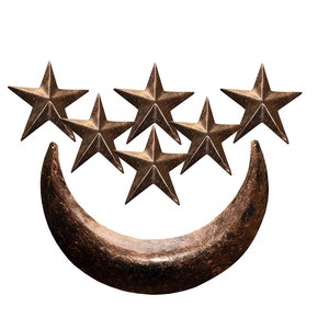 Handmade Metal Moon Stars Distressed Celetic Wall Decoration Set 7 Pieces Antique Look Indian Metal craft