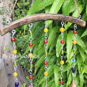 Handmade Boho Garden Hanging Chime Sun catcher Multi color Beaded Mobile
