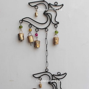 Wrought Iron OM Aum Wall Hanging , Wind chime Meditation Yoga Gym Decoration Indian Metal Crafts 24 inch Height