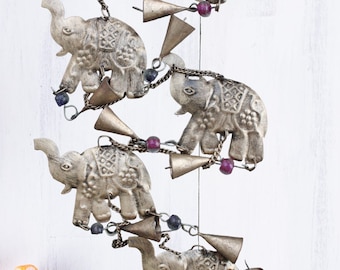 Elephant Bells Wall Hanging Wind chimes Outdoor Patio Garden Ornaments 130 cm Length