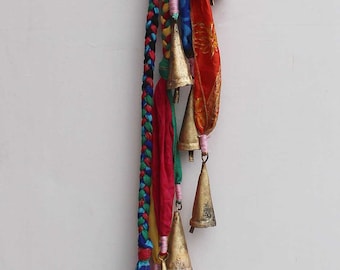 11 Vintage Tin Bells Hanging Chime Mobile String Garden Outdoor Patio Decoration Wind chime 105 cm Length