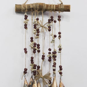 Handmade Boho Wind chime Wall Hanging Rustic Bells Chimes Vintage Rustic Farmhouse , Patio , Country Décor