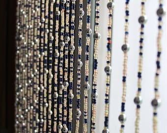 Boho hippiekralengordijn voor deuropeningen Veelkleurige glaskralen standaards, bell strings boho home decor ornamenten