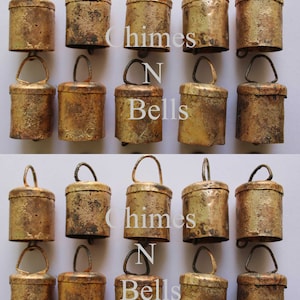 Vintage Recycled Iron Tin Bug  Bells 1.75&quot; Height Bronze Color Wholesale Lot Indian Metal Craft