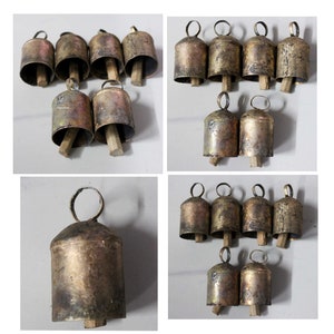 Handmade Recycled Iron Rounded Top Cow Bells 2.5&quot; Inches Vintage Country Farmhouse Decor