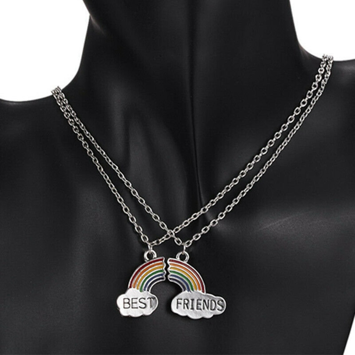 Rainbow Friendship Necklace for 2 Best Friend Forever Gift for Etsy UK