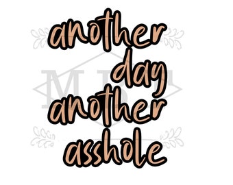 INSTANT DOWNLOAD Another Day Another Asshole SVG file - Digital Download - Sarcastic Funny Work Svg File - Tshirt Vinyl Tumbler Cricut