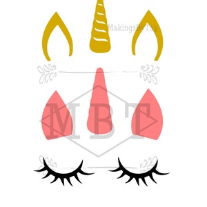INSTANT DOWNLOAD svg; licorne; station selfie; pièce diy toile de fond; corne de licorne; projet de gravure; vaisseau cardstock