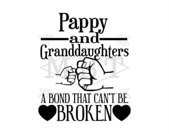 INSTANT DOWNLOAD Pappy and Granddaughters Svg Png Cut File for Cricut Projects Silhouette Cameo Brother Vinyl Tshirt Mug and Tumbler DIY