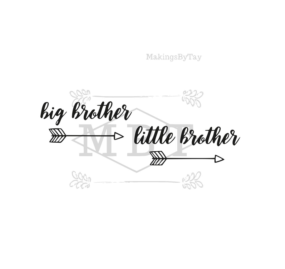 INSTANT DOWNLOAD Svg Big Brother, Little Brother Siblings Matching Set