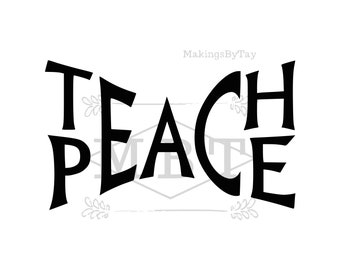 INSTANT DOWNLOAD Teach Peace Teacher Shirt and Tumbler Design Teachers Gift Svg Png Kindness Gratefulness Thankfulness