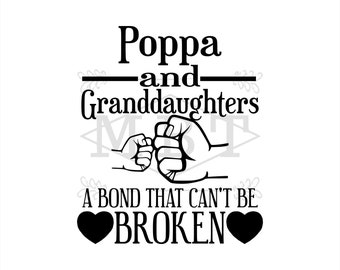 INSTANT DOWNLOAD Poppa and Granddaughters Svg and Png File for Granddad and Granddaughter Tshirt Mug Tumbler Designs Cricut Projects