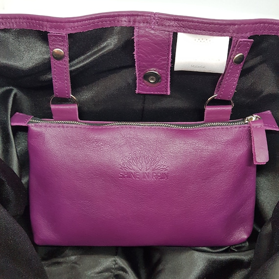 Purple Leather Crossbody, Leather Bag, Leather Hobo, Purple