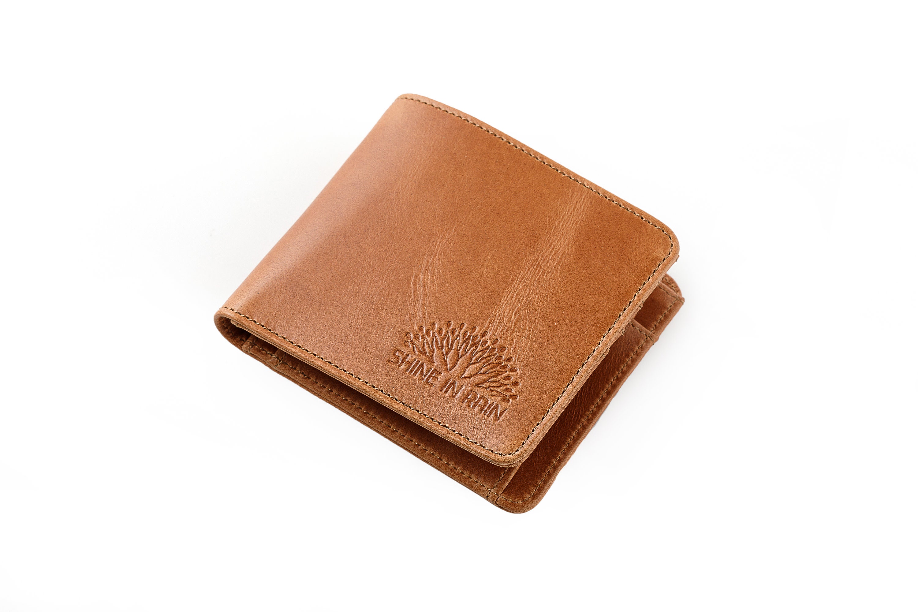 Vintage Leather Square Bi Fold Wallet