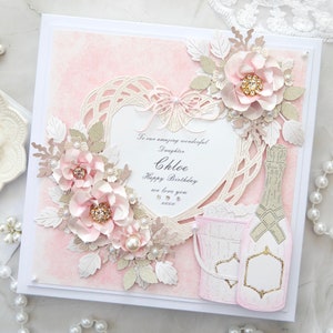 Carte d'anniversaire personnalisée de luxe faite main, Carte d'anniversaire de luxe, Carte de luxe, Carte d'anniversaire, Carte d'anniversaire faite main, Carte d'anniversaire dans un coffret