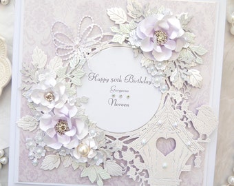 Personalised Handmade Birthday Card: Luxury Birthday Card, Boxed Card ...