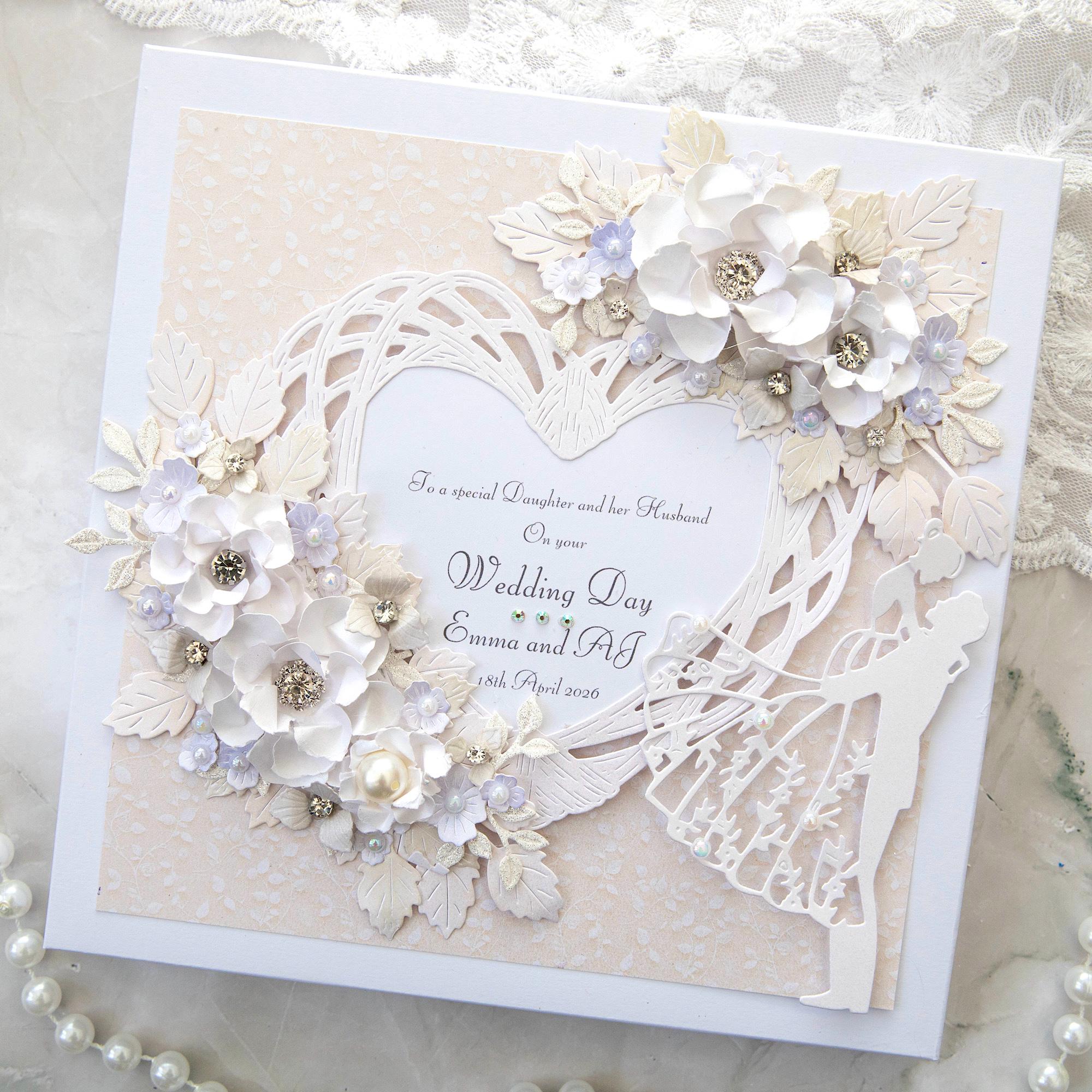 Personalised Handmade Wedding Card: Luxury Wedding Card