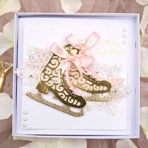 Carte de Noël faite main de luxe, Carte de Noël personnalisée, Carte de Noël dans un coffret, Cartes de Noël, Cartes de Noël pour elle, Cartes faites main
