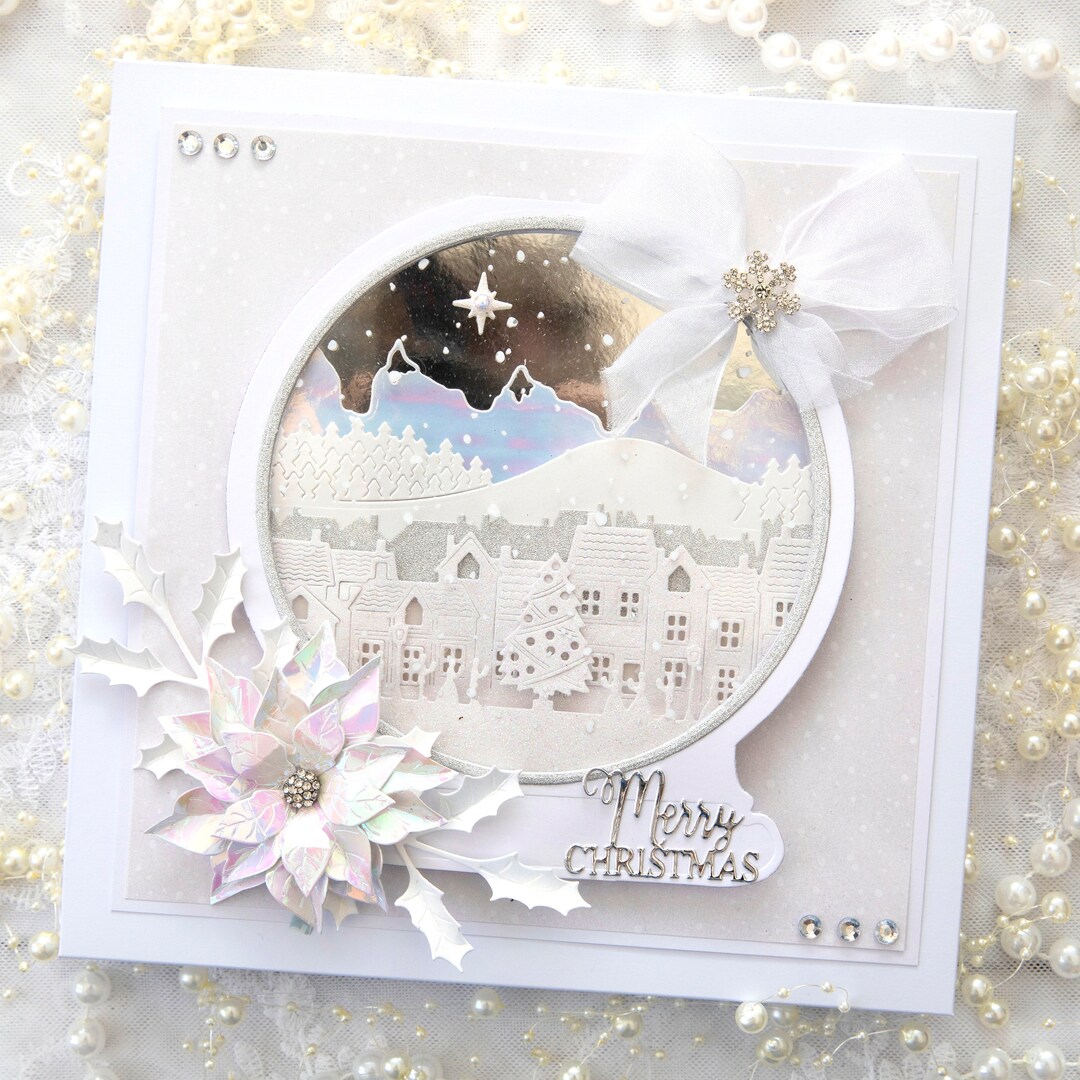 Luxury Handmade Christmas Card, Personalised Christmas Card, Boxed