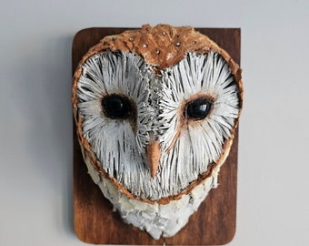 Recycled art barn owl