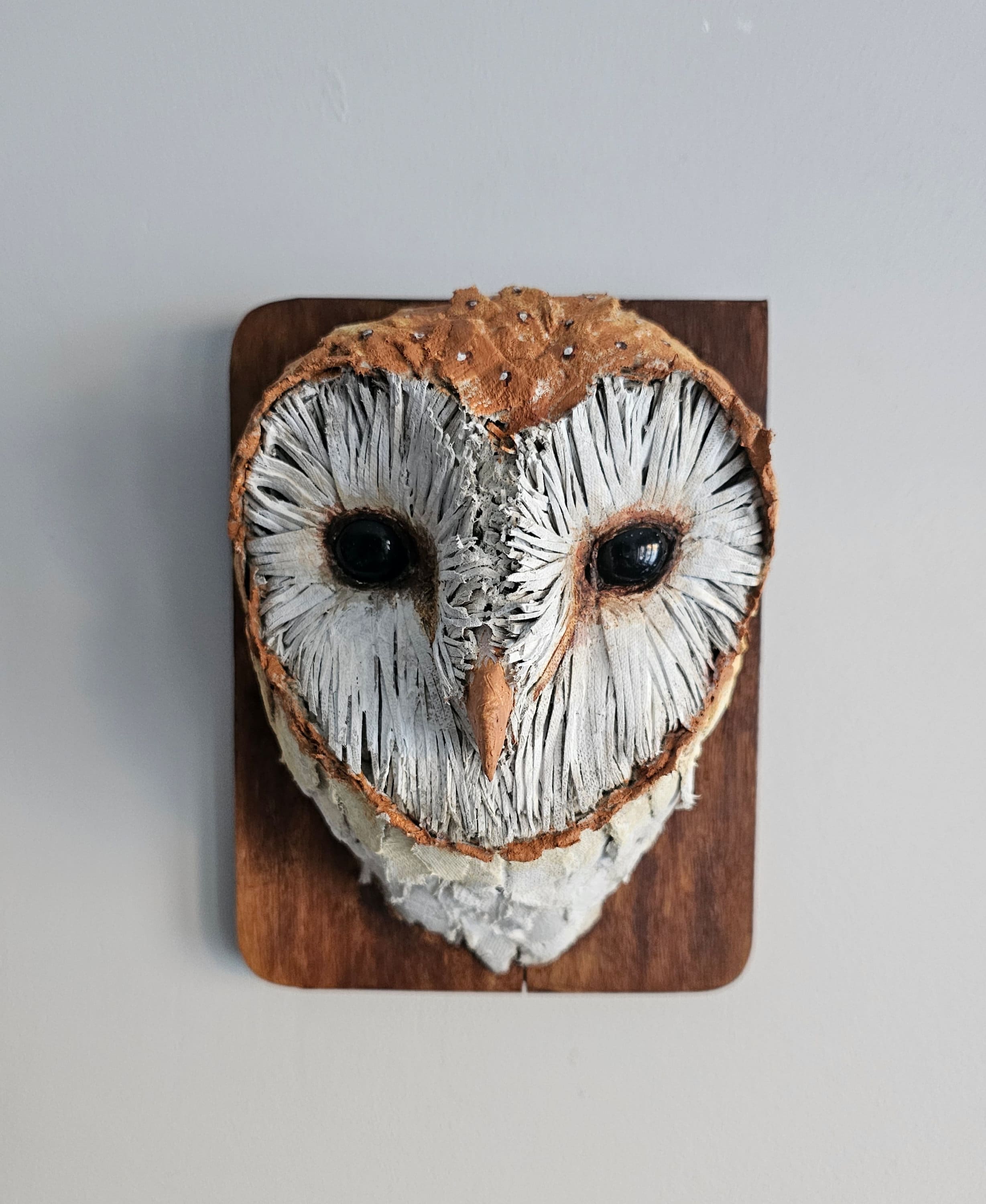 Recycled art barn owl