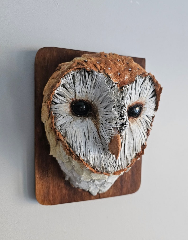 Recycled art barn owl image 4