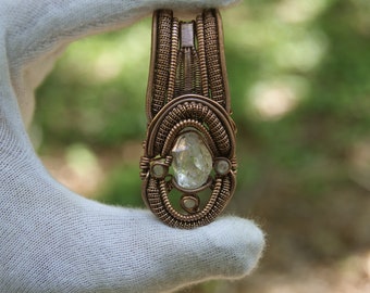 Herkimer Diamond and Moonstone Pendant