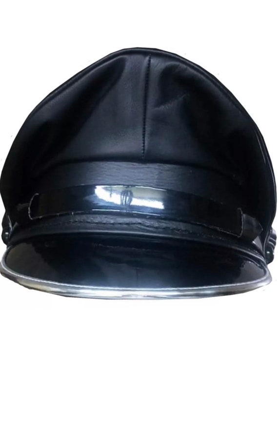 leather peaked cap