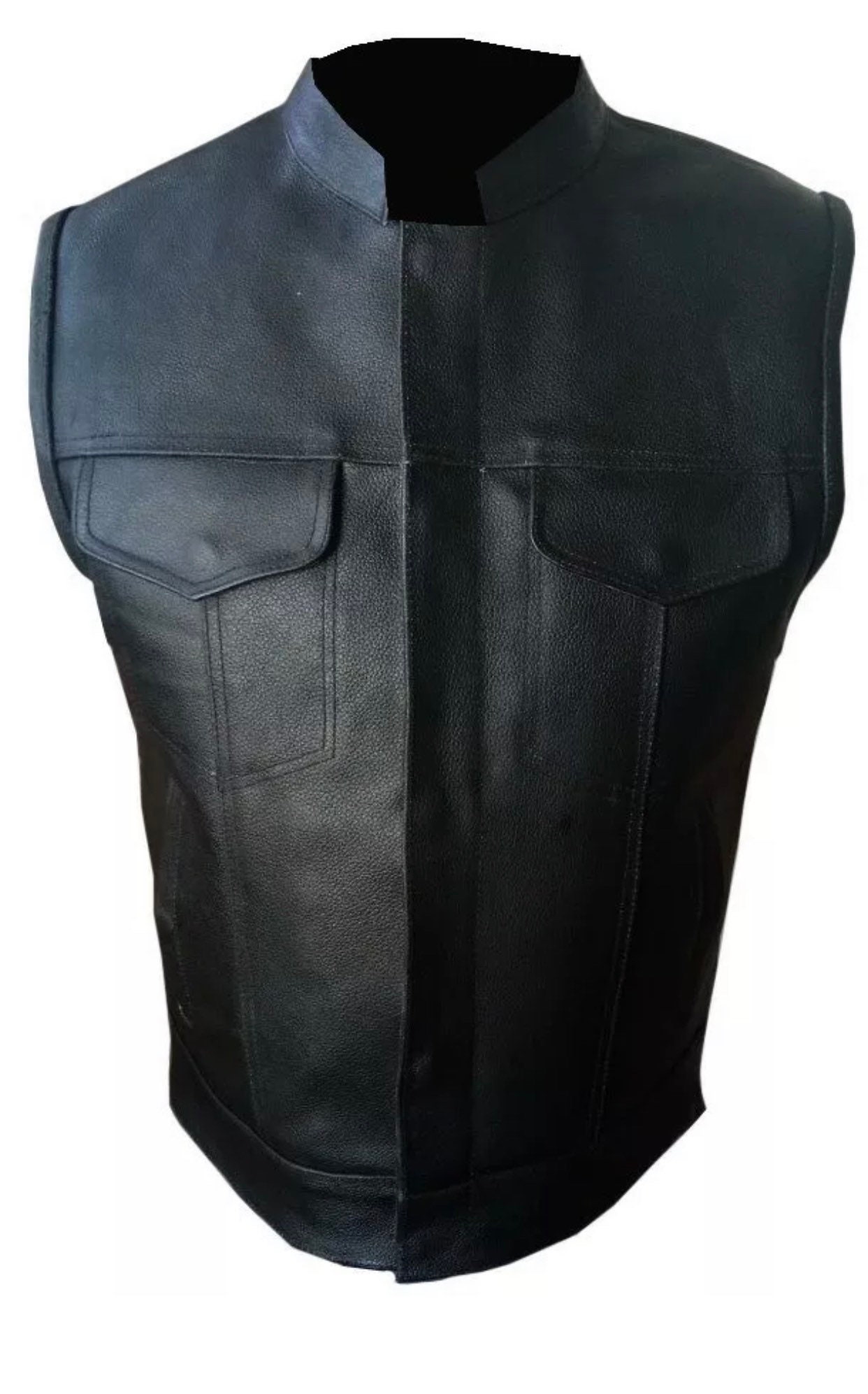 Image of Mens Son Of Anarchy Genuine Cowhide Leather Biker Vest/Waistcoat