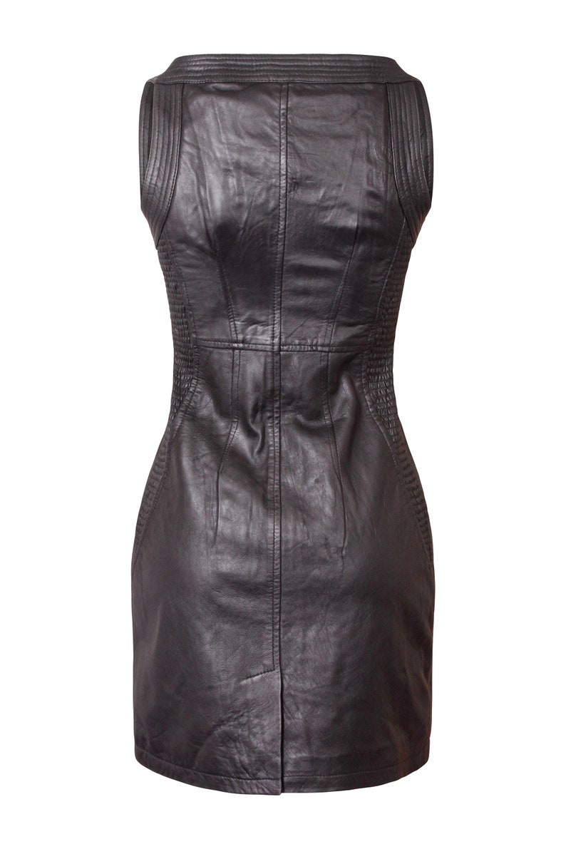Black Lambskin Handmade Genuine Leather Women Party Dress | Etsy