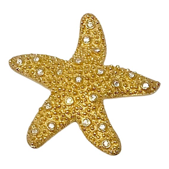 Vintage Swarovski Crystal Starfish Retired Brooch… - image 1